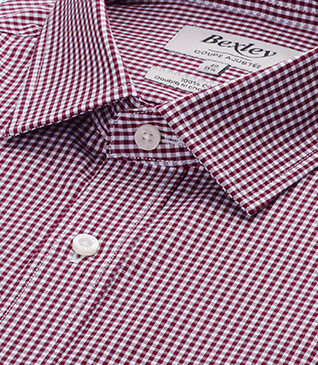 Chemise Popeline - Carreaux Bordeaux et Blanc - VALAIRE