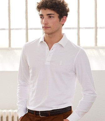 Polo manches longues homme Blanc - ALEC II ML