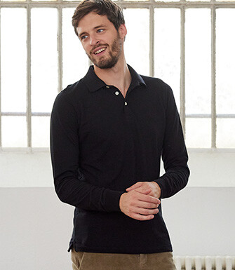 Polo manches longues homme Noir - ALEC II ML
