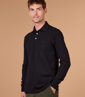 Polo manches longues homme Noir - ALEC II ML