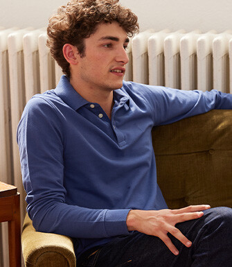 Polo manches longues homme Bleu Royal - ALEC II ML