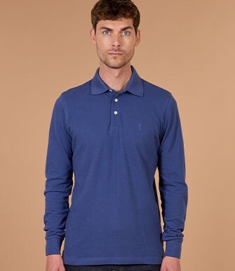 Polo manches longues homme Bleu Royal - ALEC II ML