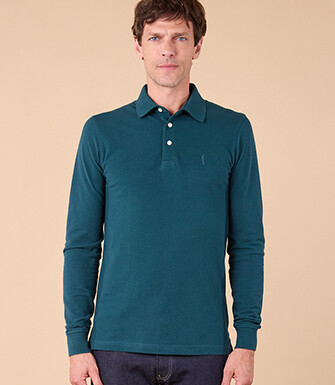 Polo manches longues homme - Vert Foncé - ALEC II ML