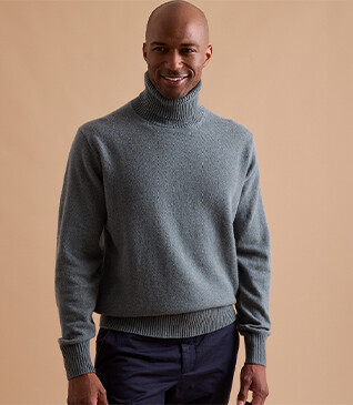 Pull col roulé homme Vert chiné - KENNERIC