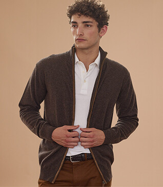 Gilet homme laine Chocolat Foncé - KANTHER