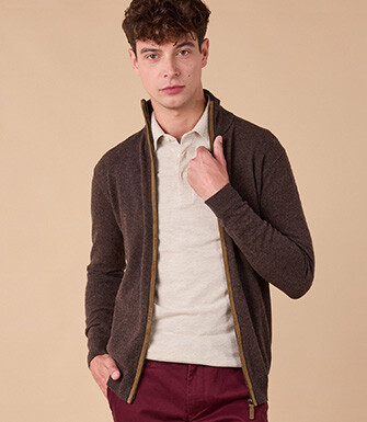 Gilet homme laine Chocolat Foncé - KANTHER