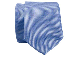 Cravate Soie Natté Unie Bleu Clair