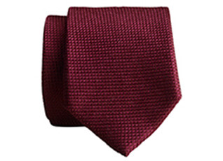 Cravate homme Soie Natté Unie Bordeaux