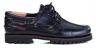 Chaussures bateau homme en cuir noir à semelle crantée - BOCA RATON II