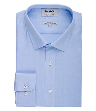 Chemise coton bleu clair - Col français - ANSBERT