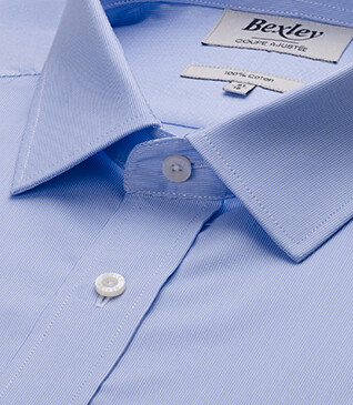 Chemise popeline rayée Bleu Ciel - CLAUDIEN