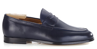 Mocassin pour Homme cuir Navy Patiné - DERYBROOK