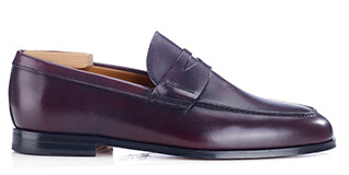 Mocassin pour Homme cuir Bordeaux Patiné - DERYBROOK