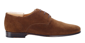 Derbies homme Velours Havane semelle cuir - BISHTON