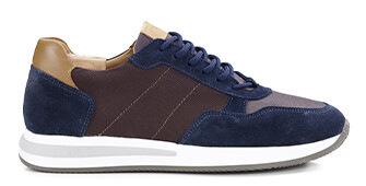 Sneakers homme Chocolat et Velours Marine - NIRRANDA II