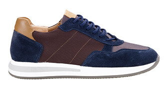 Sneakers homme Chocolat et Velours Marine - NIRRANDA II