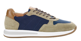Sneakers homme Navy et velours kaki - NIRRANDA II