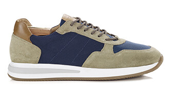 Sneakers homme Navy et velours kaki - NIRRANDA II