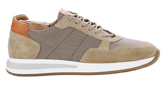 Sneakers homme kaki clair et velours Beige - NIRRANDA II