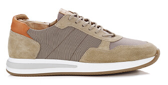 Sneakers homme kaki clair et velours Beige - NIRRANDA II