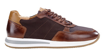 Sneakers homme Chocolat et Cuir Châtaigne Foncé Patiné - NIRRANDA II