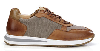 Sneakers homme - Chataigne Patiné et Beige - NIRRANDA II