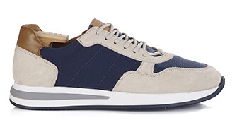 Sneakers homme - Velours Beige et Marine - NIRRANDA II