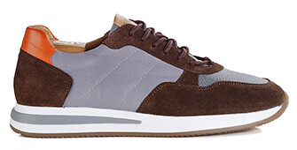 Sneakers homme - Velours Chocolat et Gris - NIRRANDA II