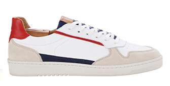 Sneakers cuir homme Bleu Blanc et Rouge - KOLORA