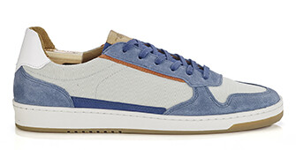 Sneakers cuir - Velours Bleu Jeans - KOLORA
