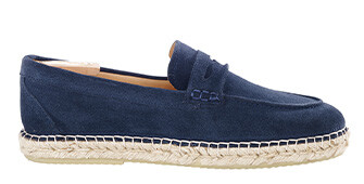 Mocassin semelle espadrille homme velours Navy - PANAREA