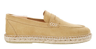 Mocassin semelle espadrille homme velours Beige Foncé - PANAREA