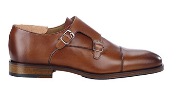 Chaussures cuir homme avec boucle Cognac Patiné - GREYDALE PATIN