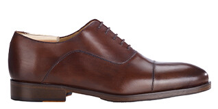 Richelieu homme Chocolat Patiné semelle cuir avec patin - GRAKLEY