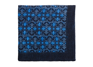 Pochette costume homme lin Navy et Bleu