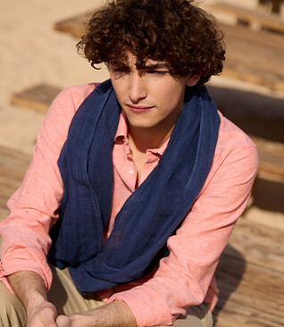 Chèche coton homme Navy