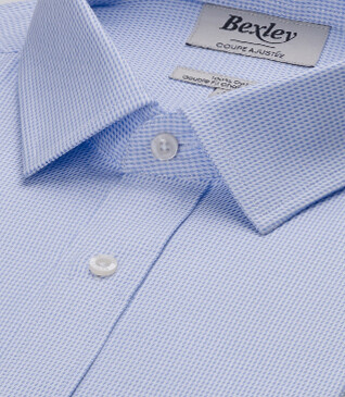 Chemise homme bleu clair en twill effet chiné - SYLVÉNIAS