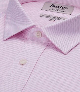 Chemise homme rose clair en twill effet chiné - SYLVÉNIAS