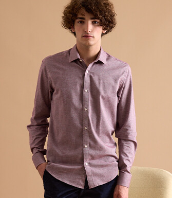 Chemise Flanelle coton Rouge Chiné - RILDEBERT