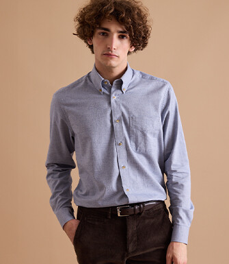 Chemise en Flanelle Bleu Denim pour Homme - VARICK