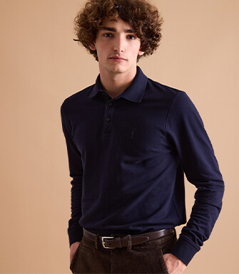 Polo manches longues homme Marine - ALEC III ML