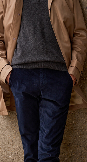 Pantalon Chino Velours Navy - KHYLER