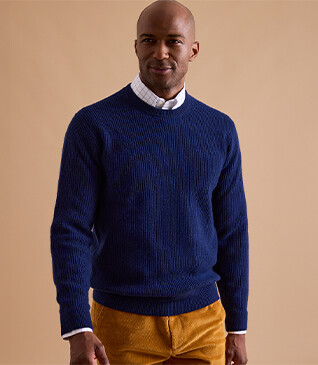 Pull laine Col rond homme Navy - COLTAN