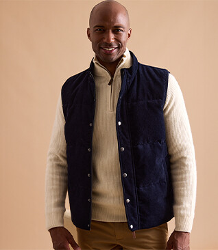 Doudoune en velours pour homme - Navy - HILMAR