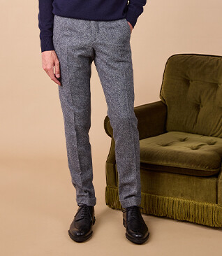 Pantalon habillé homme Gris Bleu - LAURIAN