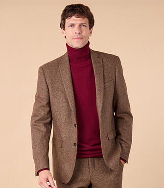 Blazer homme Chevron Marron - LAURIAN