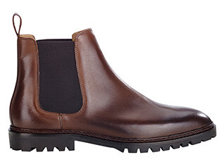 Chelsea boots homme Chocolat Patiné  - WALTERSTON GOMME