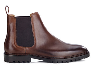 Chelsea boots homme Chocolat Patiné - WALTERSTON GOMME