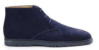 Bottines casual homme Velours Marine - NORA