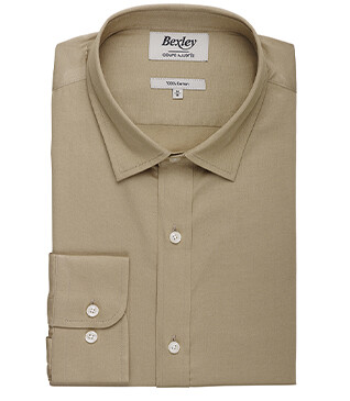 Chemise coton lin Beige - Col Français - TILMOND